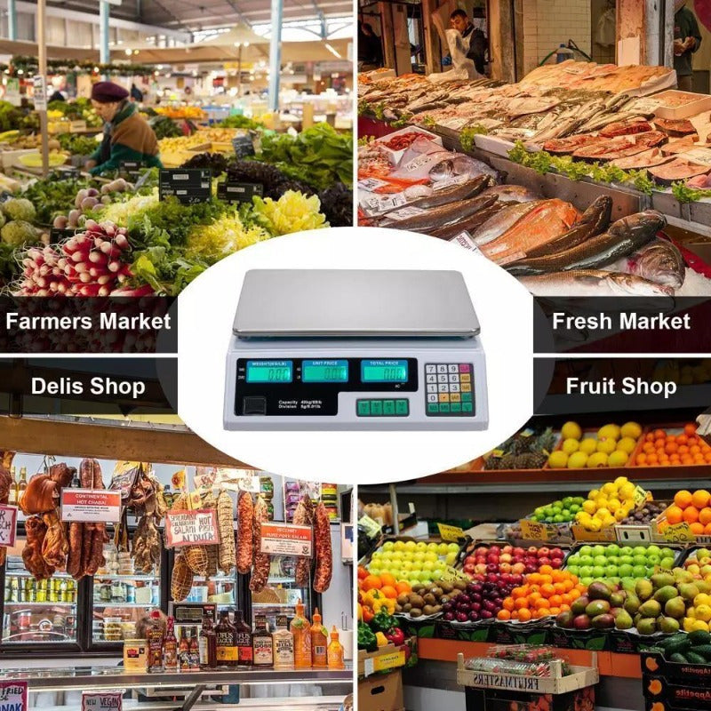 88LB 40KG Digital Price Computing Scale Food Produce Meat Deli Kitchen LB/KG