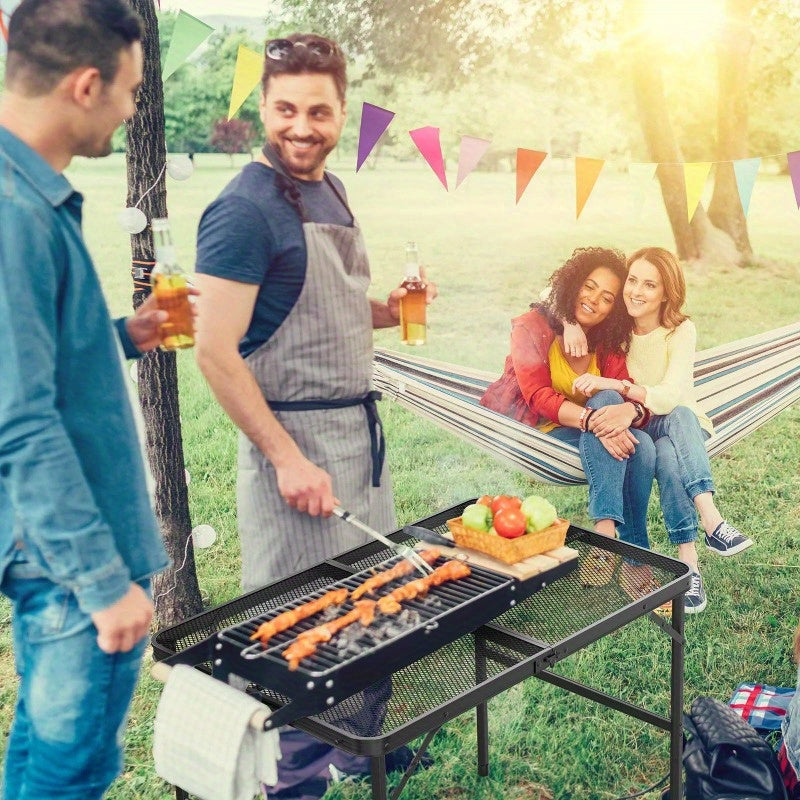 New Camping Table 3 ft Folding Grill Table with Mesh Desktop Portable Aluminum