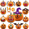 Pumpkin Decorating Kit Foam Stickers - Halloween Pumpkin Face Stickers Decorations for Kids 14 Designs Make 28 Pumpkins DIY 3D Crafts Kits Halloween Birthday Gifts for Kids Toddlers No Carving