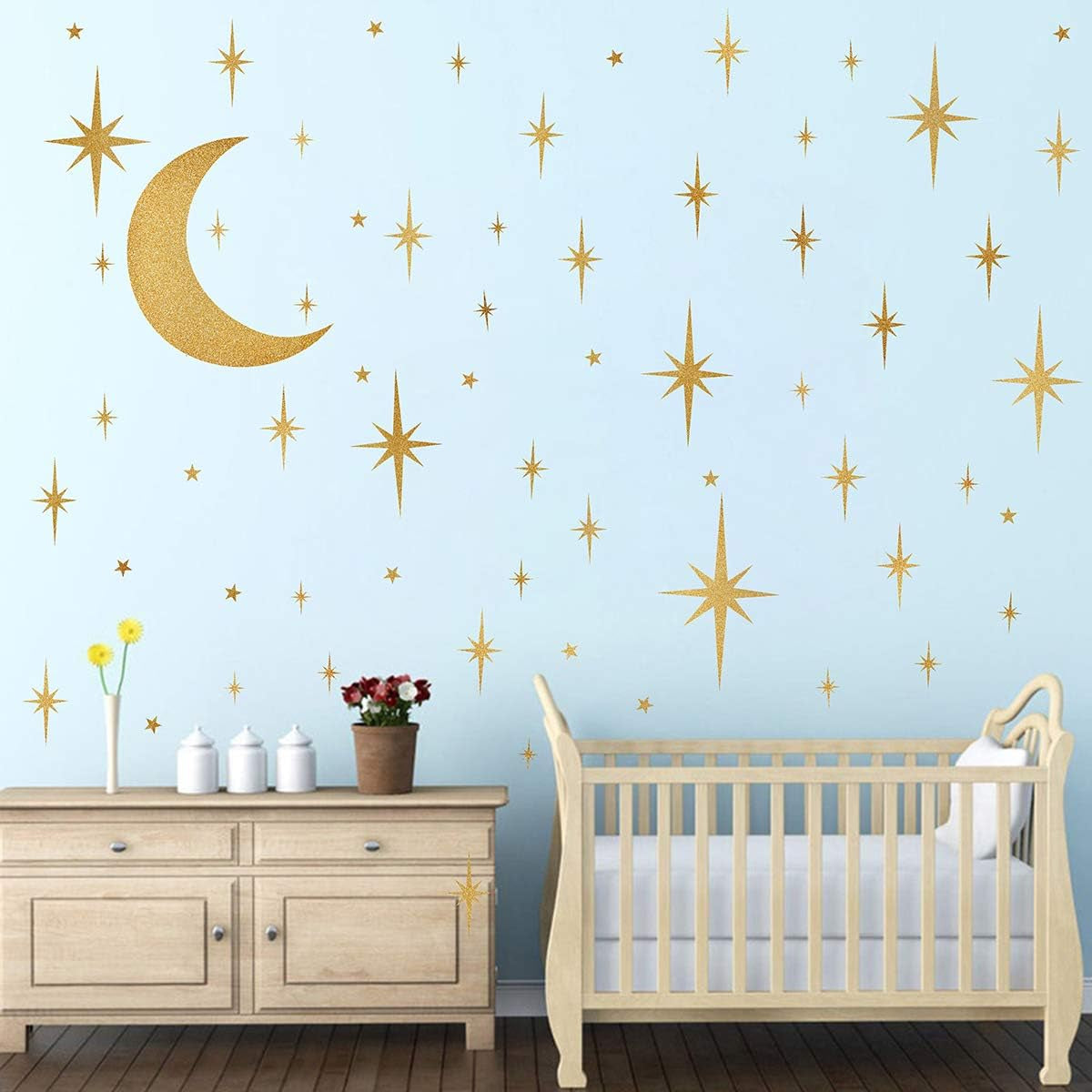 Retro Starburst Wall Decals Star Wall Stickers Atomic Star Wall Decals Star Wall Decals Girls Room Wall Decals Peel and Stick Moon Wall Decals