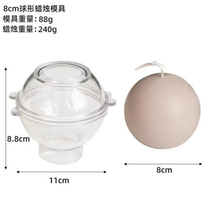 5-8Cm Spherical Candle Plastic Mold Home Decor Diy Craft Candle Making Supplies Pc Acrylic Mould Kit Holiday Party Gift