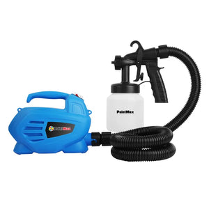 Complete HVLP paint sprayer setup — motor unit, spray gun, hose and 800ml cup