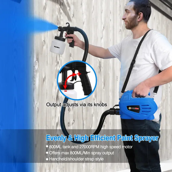Spraying a fence — smooth, controlled coverage on broad outdoor surfaces