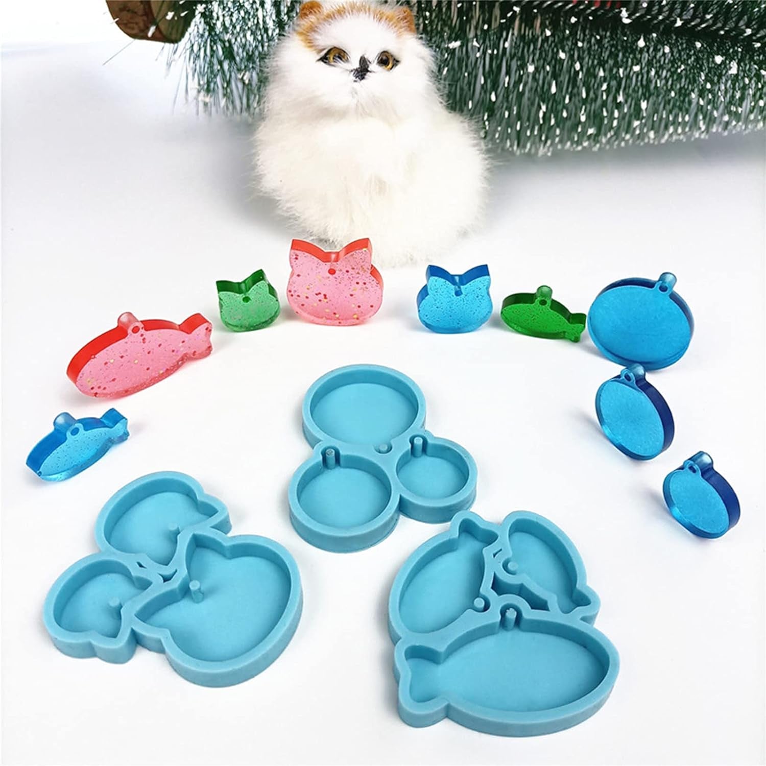 6PCS Dog Bone Shaped Tag Molds for Resin,Cat Tag Heart Keychain Silicone Resin Molds with 20PCS Key Rings,Resin Tag Molds for DIY Crafts Homemade…