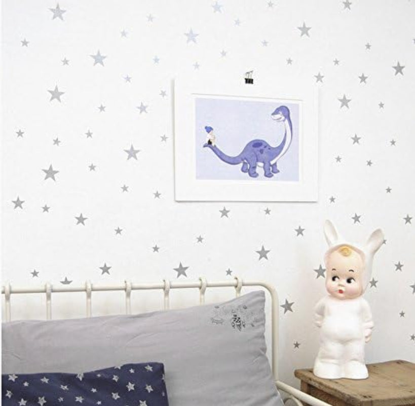 Multi Size Stars Pattern DIY Wall Stickers Removable Home Decoration Star Stickers Baby Room Dacor Nursery Wall Decor Stickers Star Decor YYU-10 (Gray)