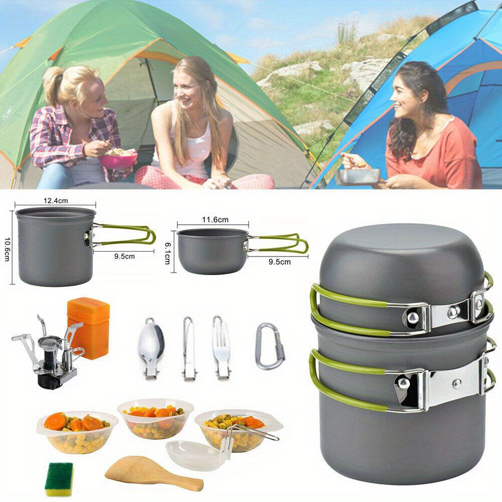 Portable Gas Camping Stove Butane Propane Burner Outdoor Hiking Picnic + Cooker
