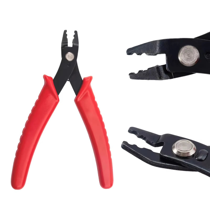 45# Carbon Steel Jewelry Pliers for Jewelry Making Supplies Crimper Pliers for Crimp Beads Red Crimping Pliers 12.8X8.3X0.9Cm