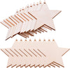 Pack of 50 Wooden Crafts to Paint 3 Inch Christmas Tree Hanging Ornaments Unfinished Wood Cutouts Christmas Decoration DIY Crafts (Wooden Star Cutouts)