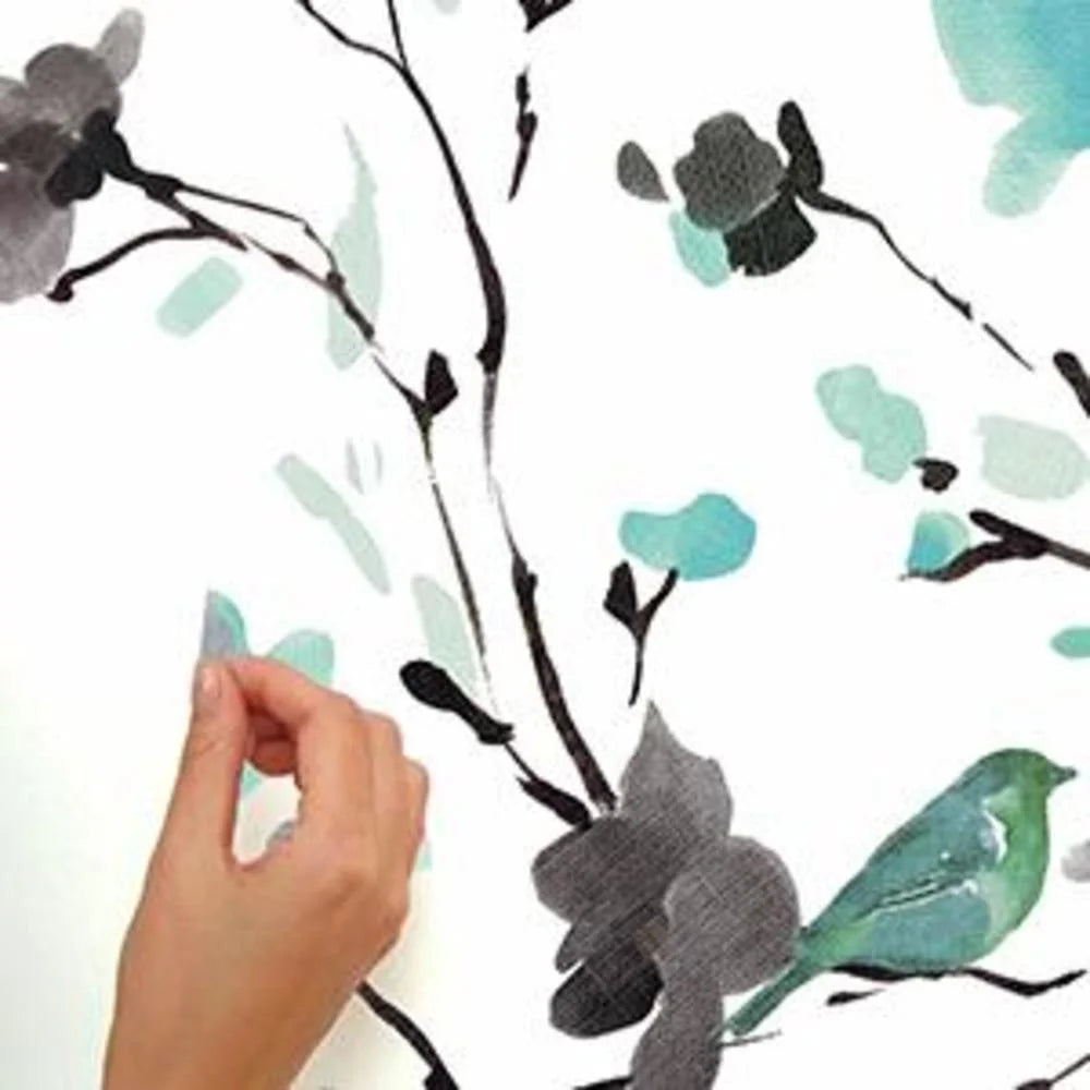 Blossom Watercolor Bird Branch Wall Decals