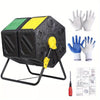 2PCS - 37Gal Large Chamber Compost Tumbler Composter w/ 2 Sliding Doors 360° Fast