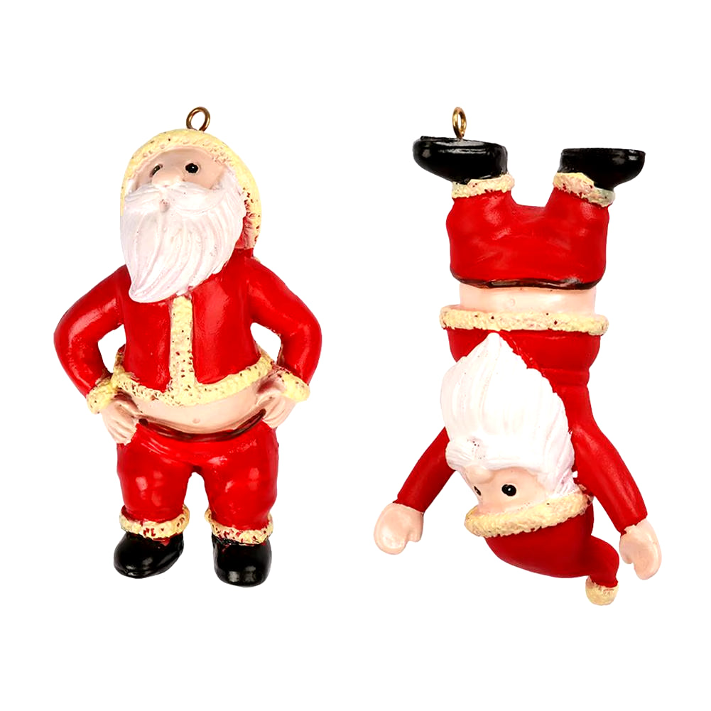 Playful Santa Claus Resin Pendant Naked Butt Santa Christmas Ornaments Chirstmas Tree Hanging Pendants Xmas Decoration for Home