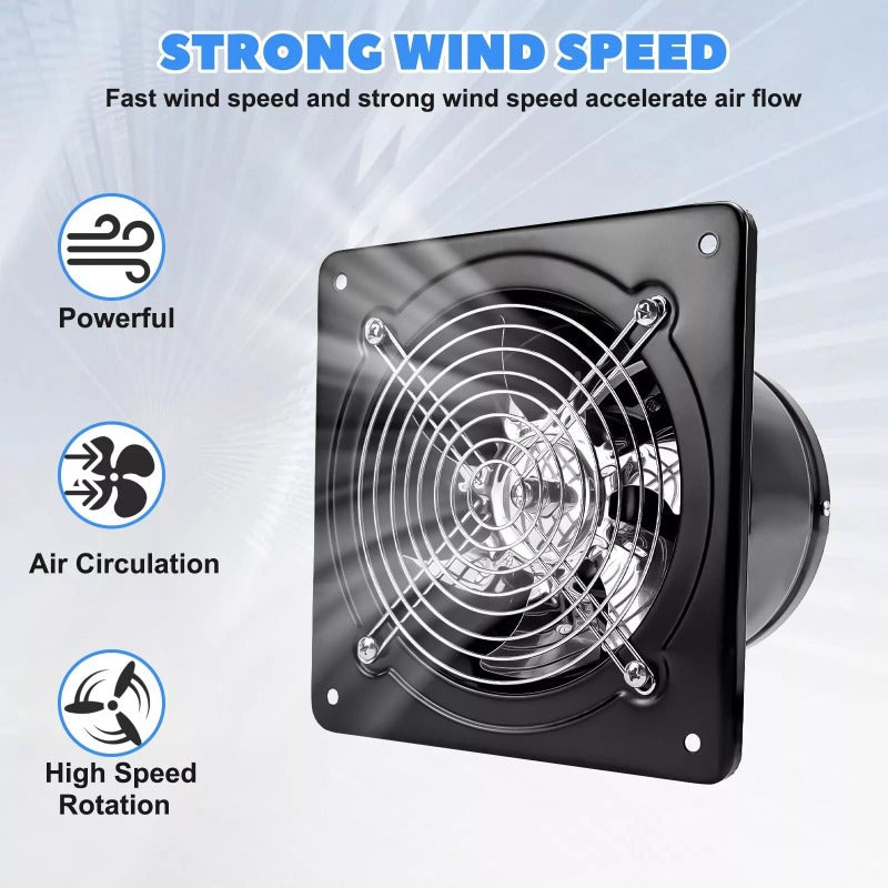 8 Inch Exhaust Fan Ventilation Extractor Fan 110V Wall-Mounted Blower Duct Fan