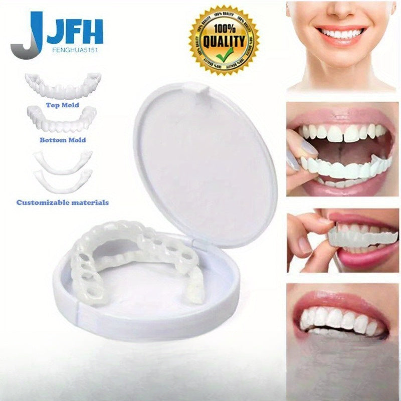 Set False Teeth Dental Snap On Upper & Bottom Veneers Dentures Fake Tooth Cover