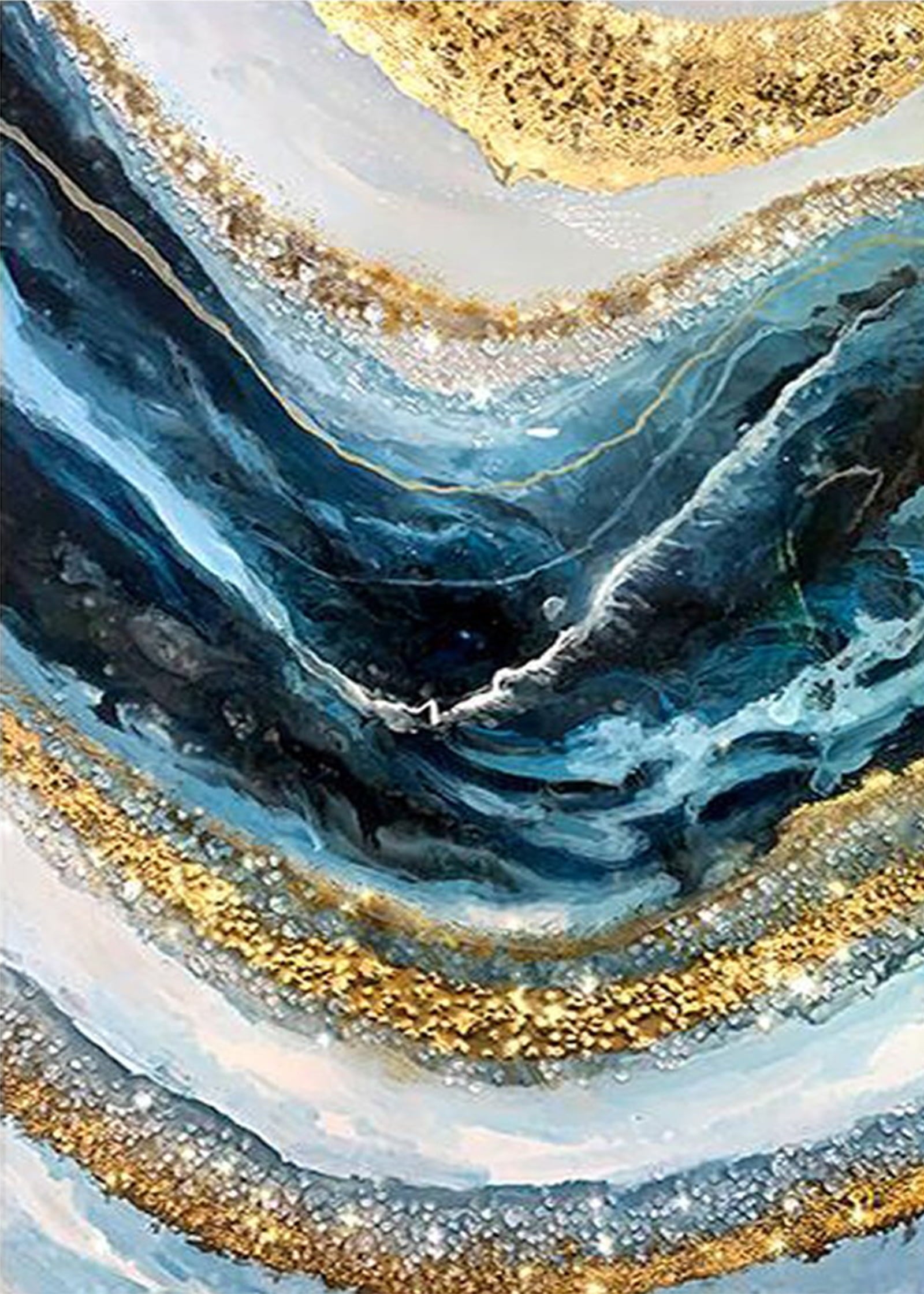 Abstract 5D Diamond Painting Kits for Adults Kids Beginners DIY Full round Drill Paint by Diamonds Kits for Home Wall Decor 11.8X15.7In