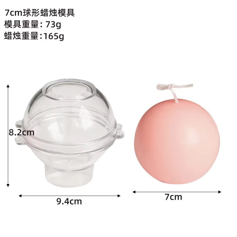 5-8Cm Spherical Candle Plastic Mold Home Decor Diy Craft Candle Making Supplies Pc Acrylic Mould Kit Holiday Party Gift