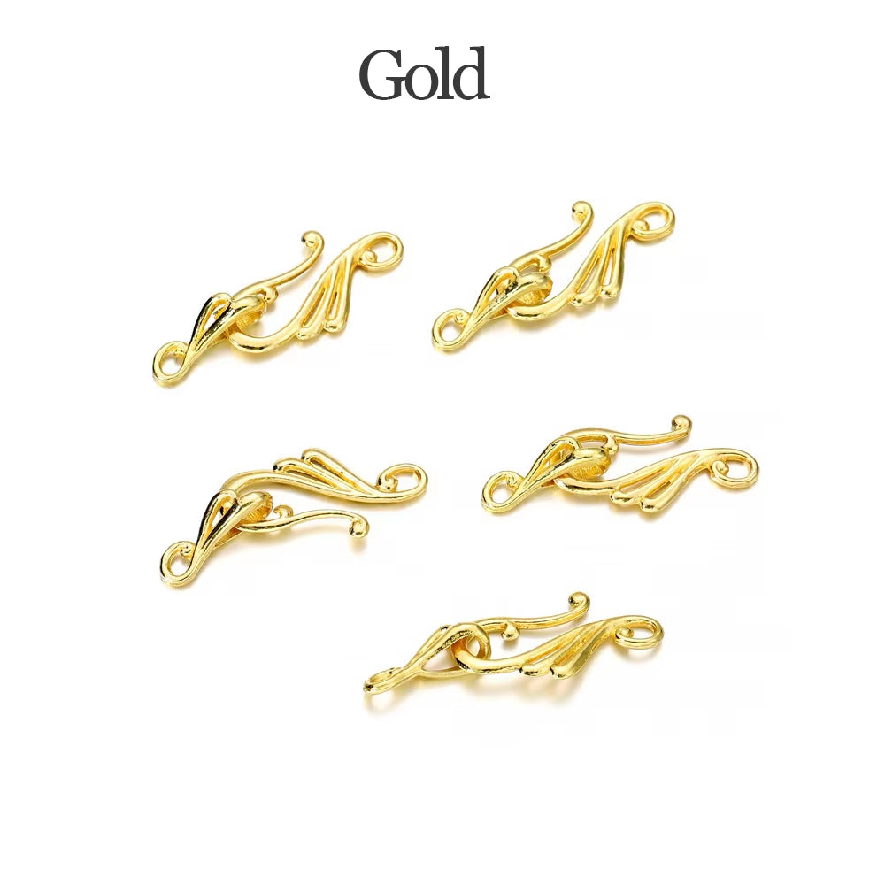 10Pcs Antique Bronze Gold Musical Note Shape Zinc Alloy Toggle Clasps Hooks for Necklace Bracelet Jewelry Making Supplies DIY