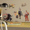 5 In. W X 11.5 In. H Star Wars EP VII Ensemble Cast 15-Piece Peel and Stick Wall Decal