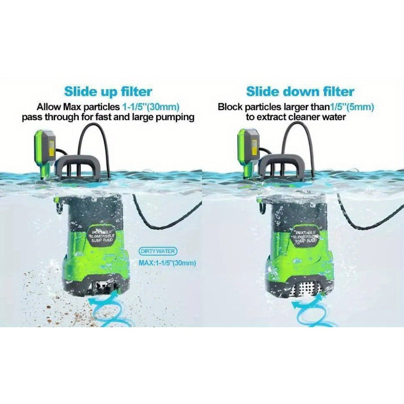 1HP 3500GPH 750W Submersible Water Pump Dirty Clean Swimming Pool Pond Flood
