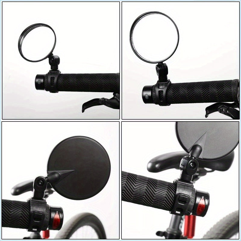 2Pcs Bike Mirror Rotaty Round MTB Road Handlebar Bicycle Rear View Glass Cycling Sporting Goods Bicycle Accessories Clamp