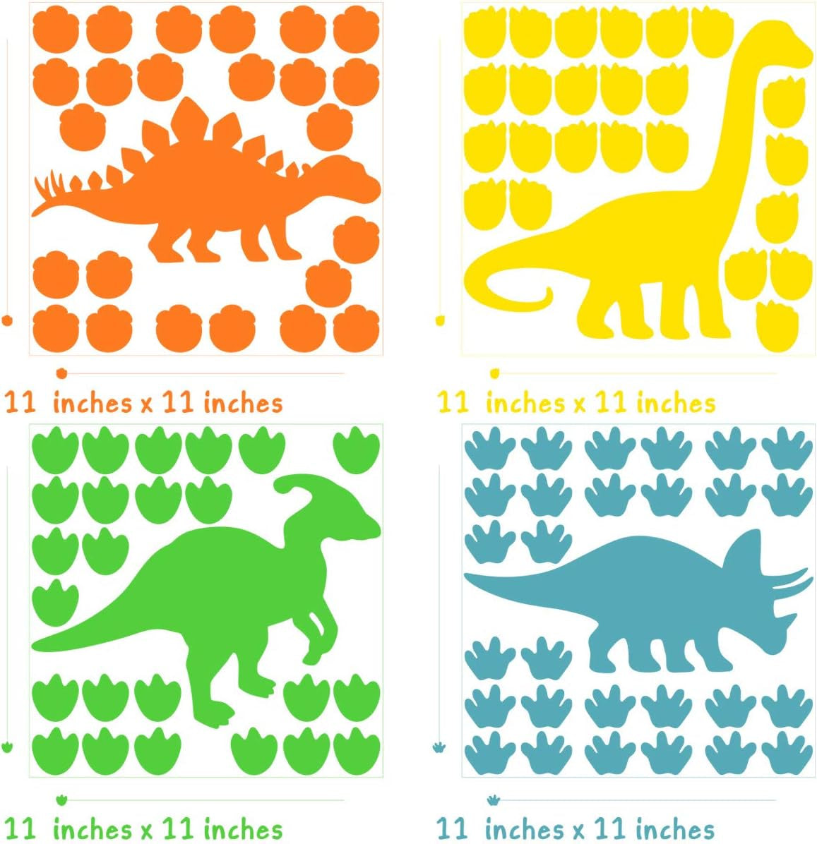 Dinosaur Wall Decals Dinosaur Footprints Wall Decals Dinosaur Tracks Decals Kids Room Wall Decals Removable Peel and Stick Wall Decals