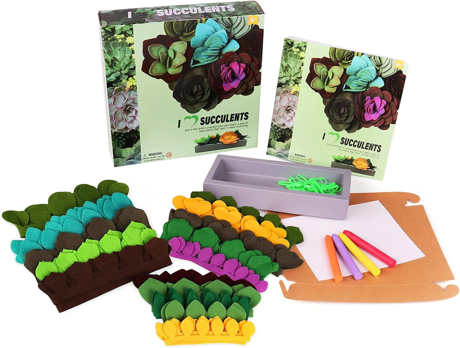 Felt Succulents Craft Kit - Arts and Crafts - DIY Succulent Felt Art Craft - Crafts for Kids Ages 8-12 - Paper Flowers Educational Gifts Table Decor Piece