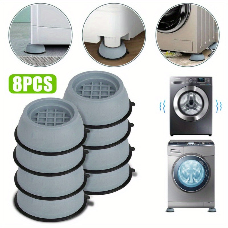 8PCS Anti Vibration Washing Machine Mats Support Anti-Slip Rubber Feet Base Universal Silicone Pads Suitable For Washer/Dryer