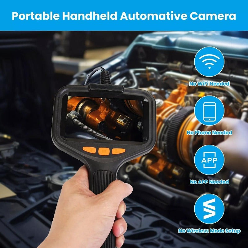 Endoscope Camera 1080P HD 4.3" IPS Borescope with Light Articulating Waterproof