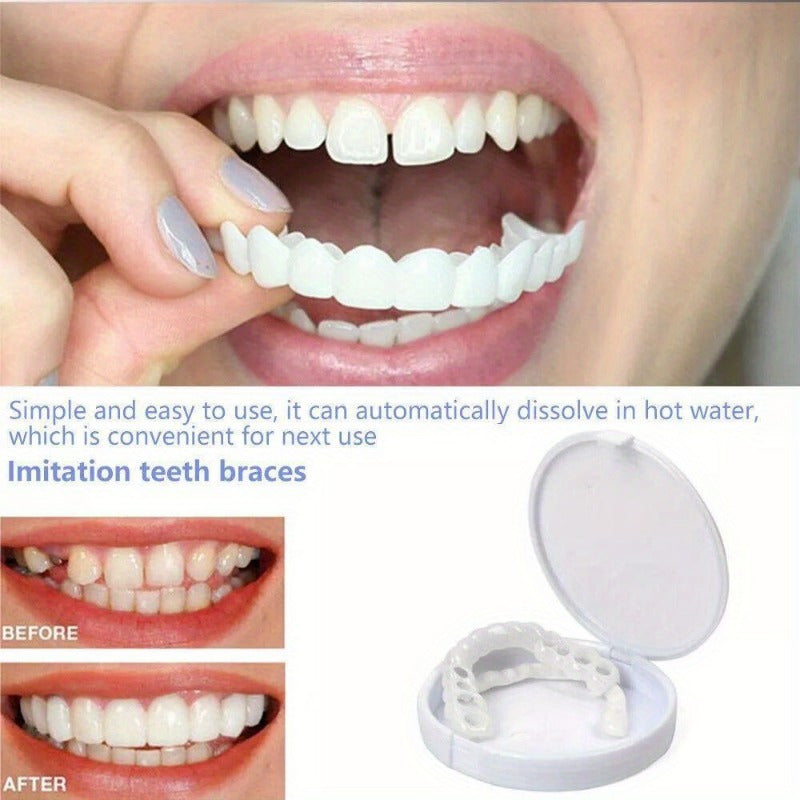Set False Teeth Dental Snap On Upper & Bottom Veneers Dentures Fake Tooth Cover