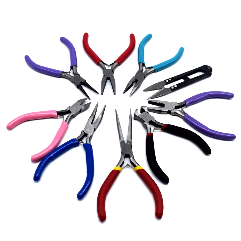 8PCS Pliers Set Beading Making Repair Tool Kit 4.5 Inch Round-Nose Pliers Jewelry Diy Tools