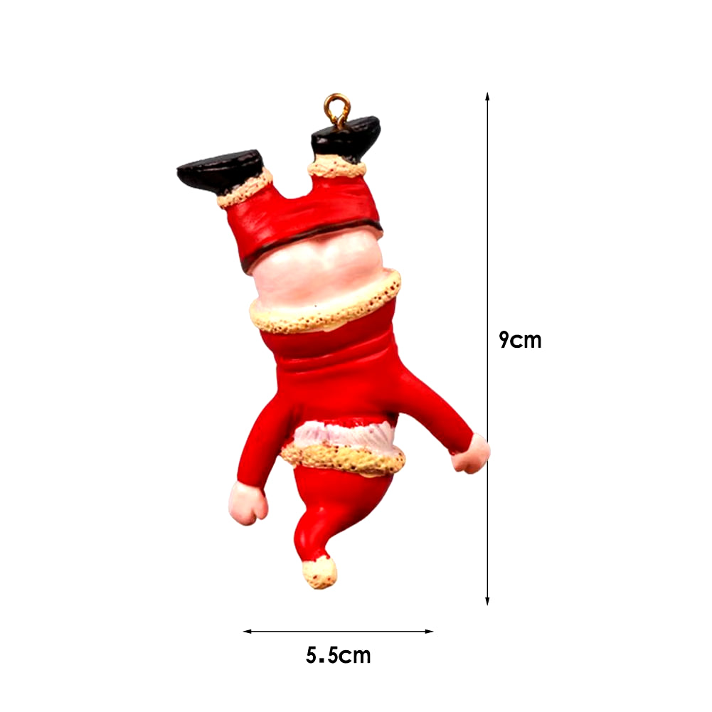 Playful Santa Claus Resin Pendant Naked Butt Santa Christmas Ornaments Chirstmas Tree Hanging Pendants Xmas Decoration for Home