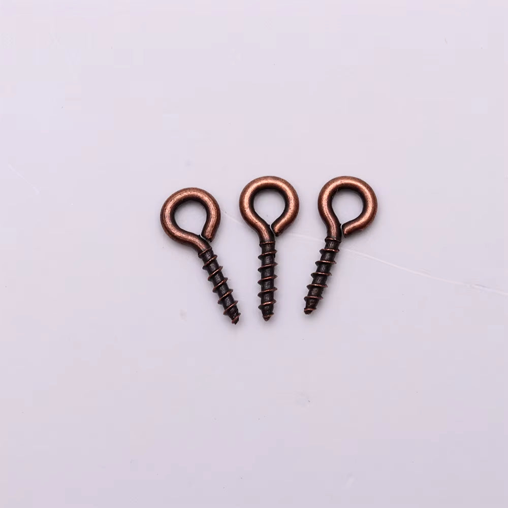 200Pcs Small Tiny Mini Eye Pins Eyepins Hooks Eyelets Screw Threaded Gold Color Clasps Hooks Jewelry Findings for Making DIY