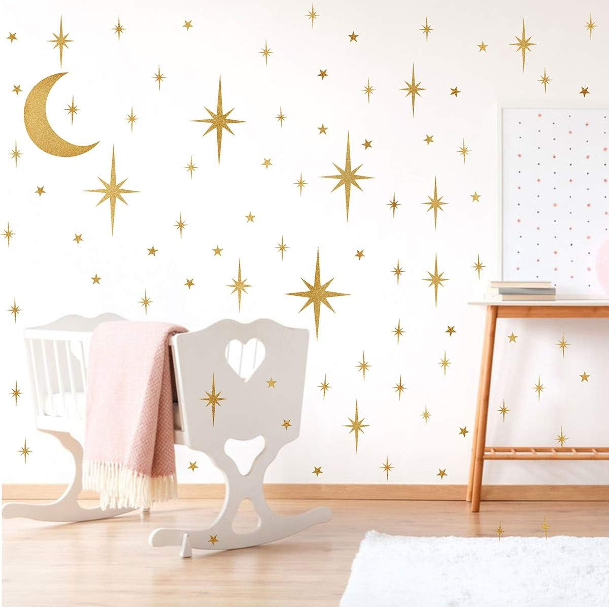 Retro Starburst Wall Decals Star Wall Stickers Atomic Star Wall Decals Star Wall Decals Girls Room Wall Decals Peel and Stick Moon Wall Decals