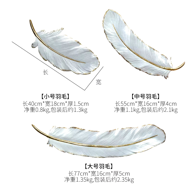 Feather Wall Hanging Wall Decoration Wall Bedroom Bedside 3D Creative Ornaments Living Room Sofa Wall Hangings