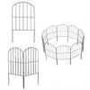10-Piece Decorative Garden Fence - Rustproof Iron Wire Arched Barrier, 12.59" Width x 23.93" Length, for Yard, Landscape, Patio, and Outdoor Decor