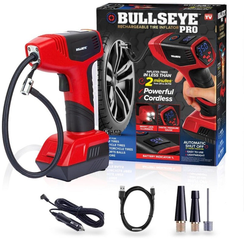 Portable Rechargeable Tire Inflator with Digital Pressure Gauge