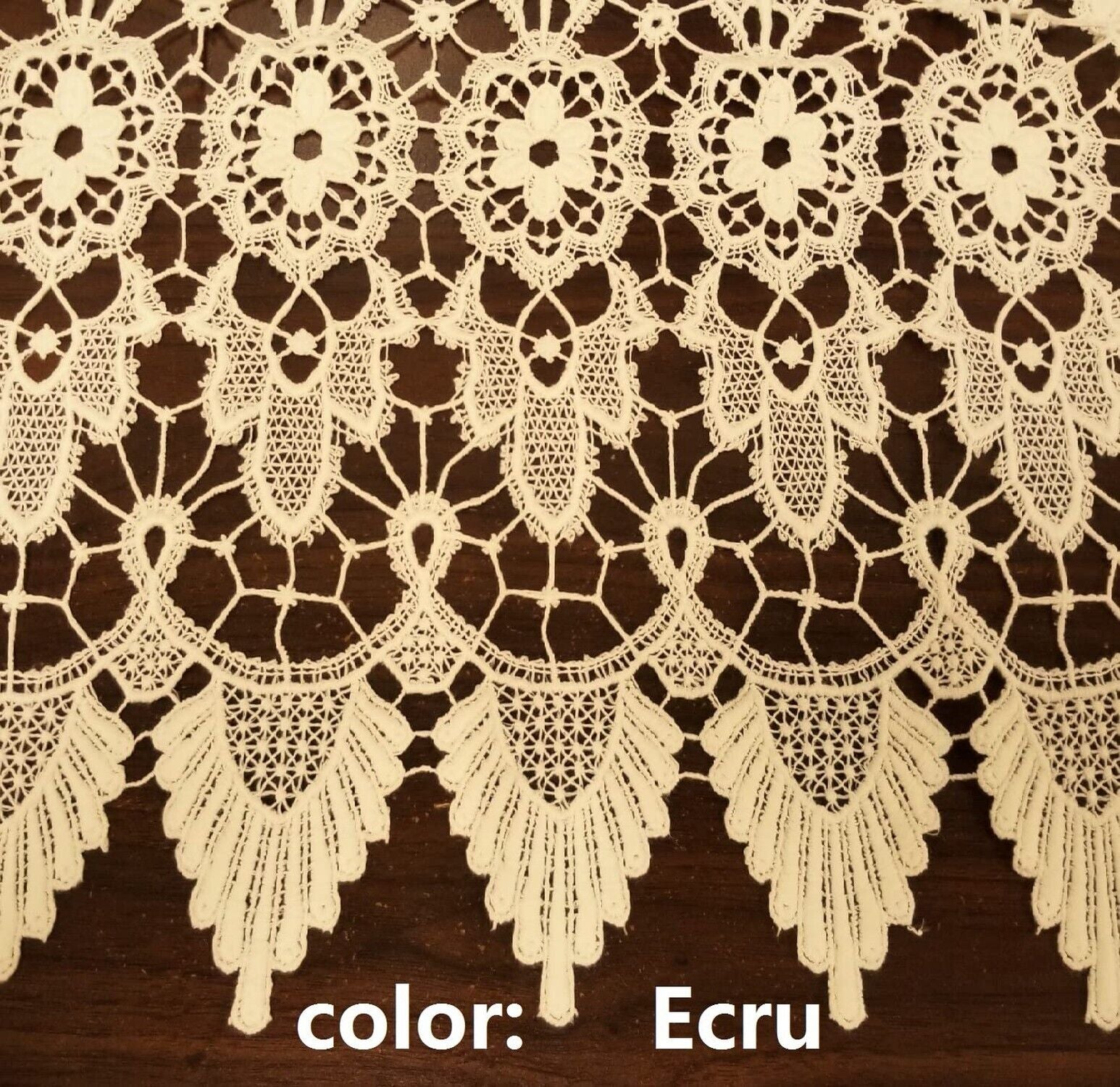 Today'S Curtain Medallion Macramé Tier 24",Ecru, 35W X 24L Ecru