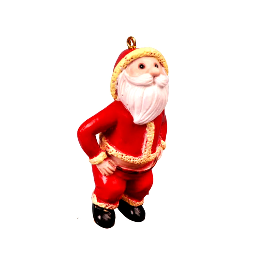 Playful Santa Claus Resin Pendant Naked Butt Santa Christmas Ornaments Chirstmas Tree Hanging Pendants Xmas Decoration for Home