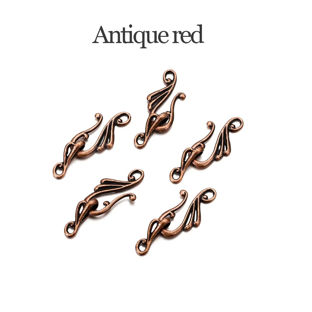 10Pcs Antique Bronze Gold Musical Note Shape Zinc Alloy Toggle Clasps Hooks for Necklace Bracelet Jewelry Making Supplies DIY