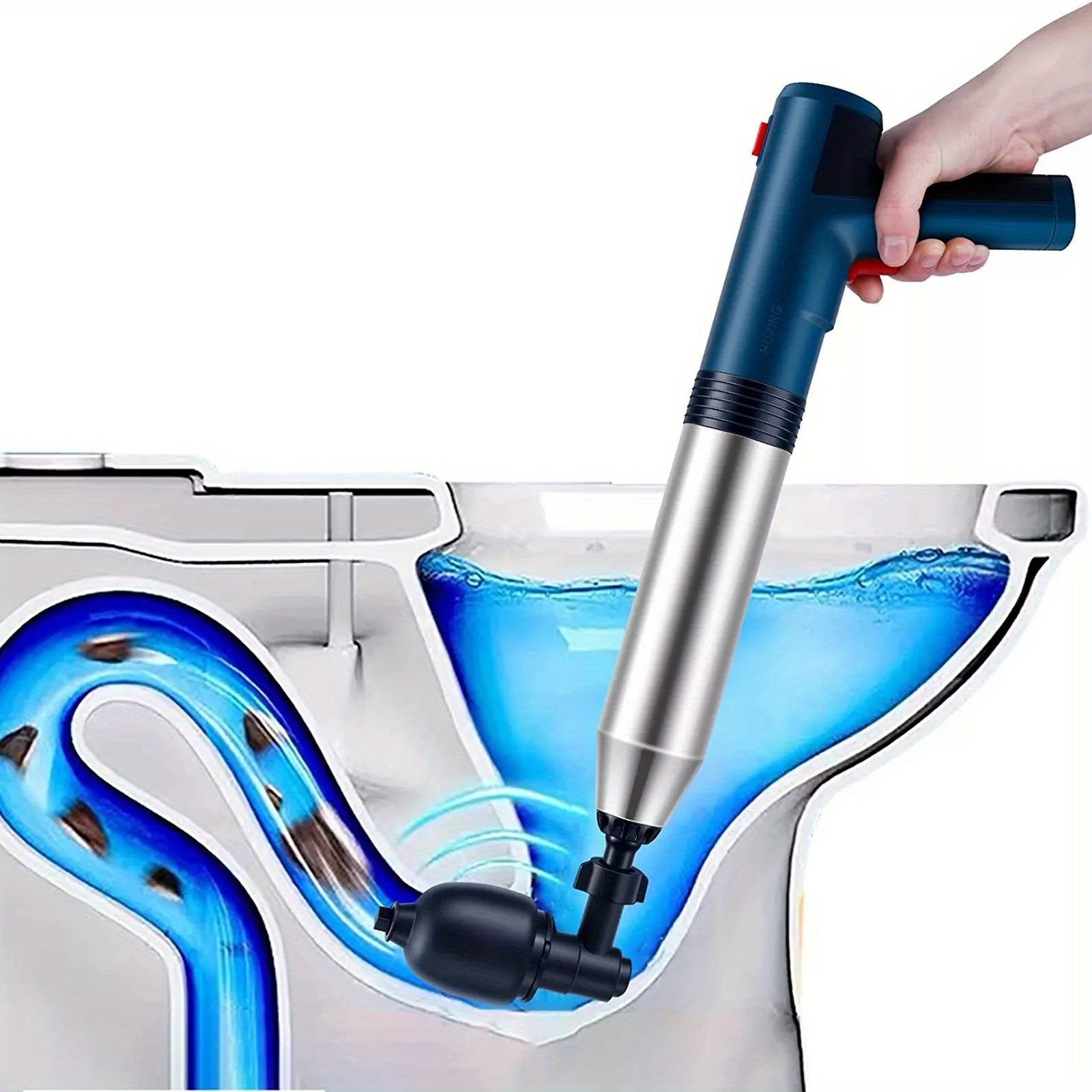 Effective Pipe Unclogging Tool, High-Pressure Air Gun Plunger