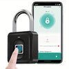 IP67 Waterproof Bluetooth Fingerprint Padlock – Keyless Smart Lock for iOS & Android with App Control & USB Rechargeable Battery
