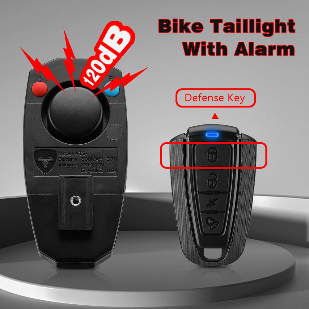 Wireless Bike Alarm Bicycle Rear Light
